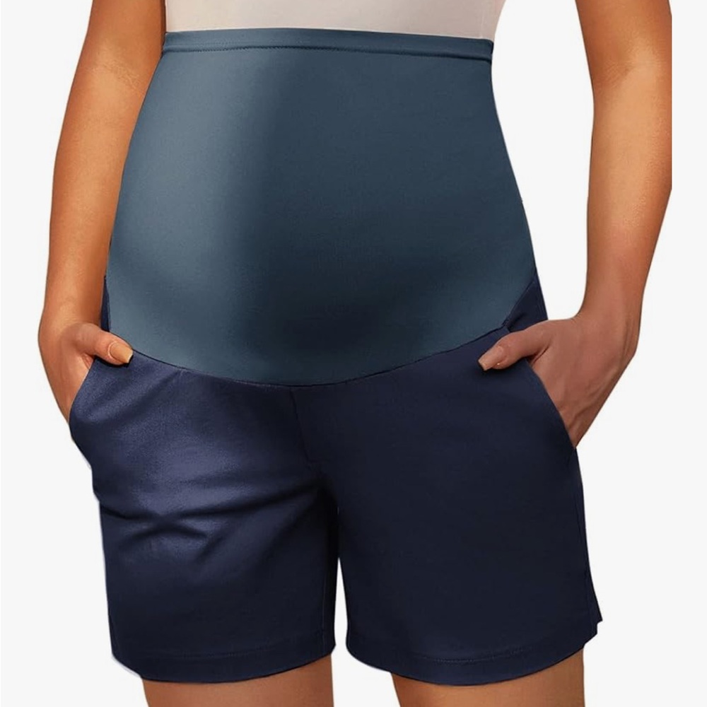 Women’s Casual Twill Maternity Short - Navy